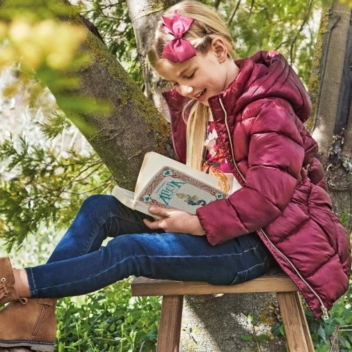 CHAMARRA LARGA SATINADA TOPO NINA DE 2 9 ANOS