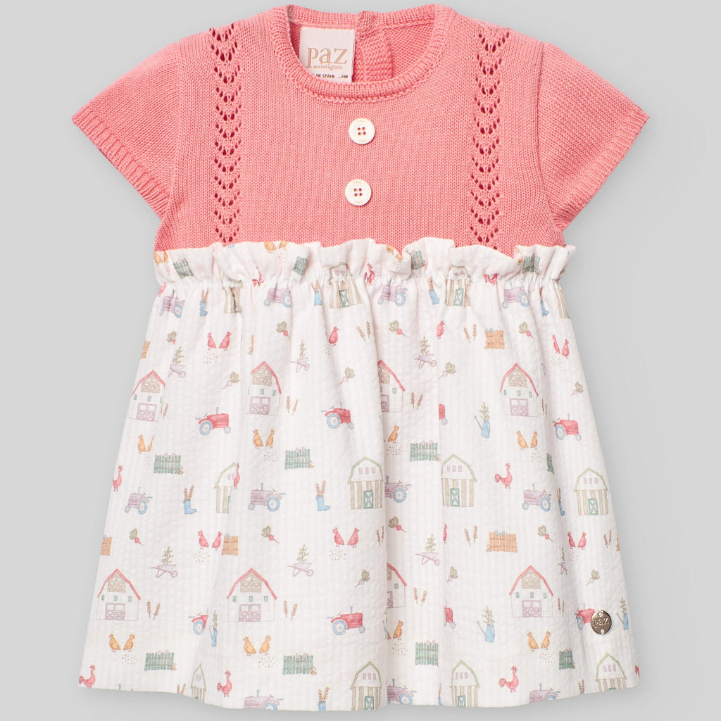 VESTIDO PUNTO TELA "GRANJA" DE 6M-3 AÑOS