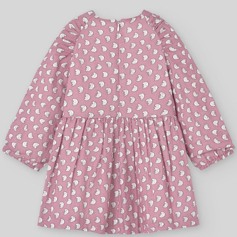 VESTIDO ESTAMPADO BERENJENA NIÑA DE 2-12 AÑOS " ALAS "