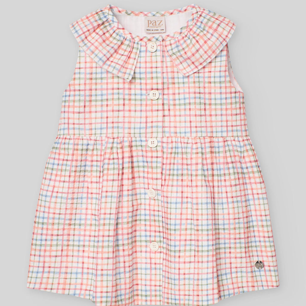 VESTIDO CUADROS " GRANJA" NIÑA DE 12M-6 AÑOS