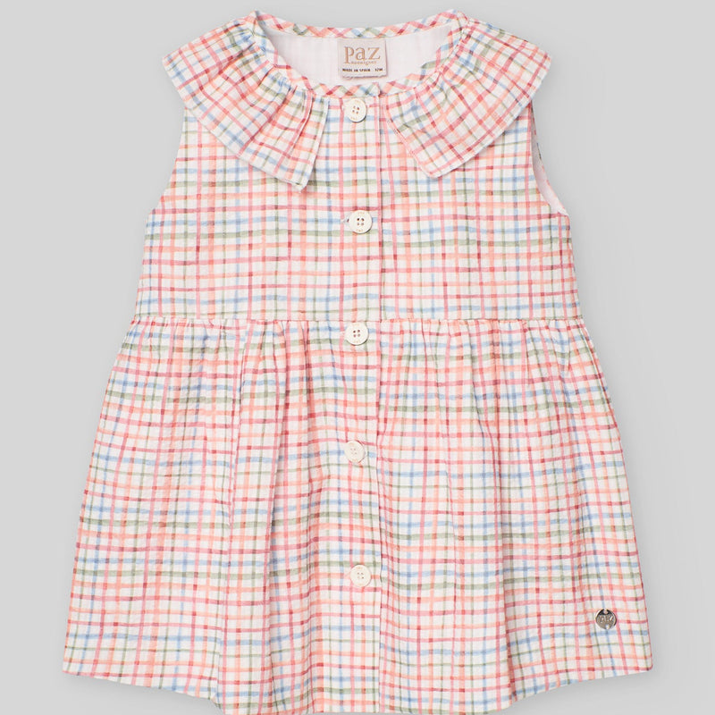 VESTIDO CUADROS " GRANJA" NIÑA DE 12M-6 AÑOS