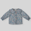 PETO PANA ROSA PALO CON BLUSA AZUL PLOMO FLORES DE 12M A 6 AÑOS BOHEMIA