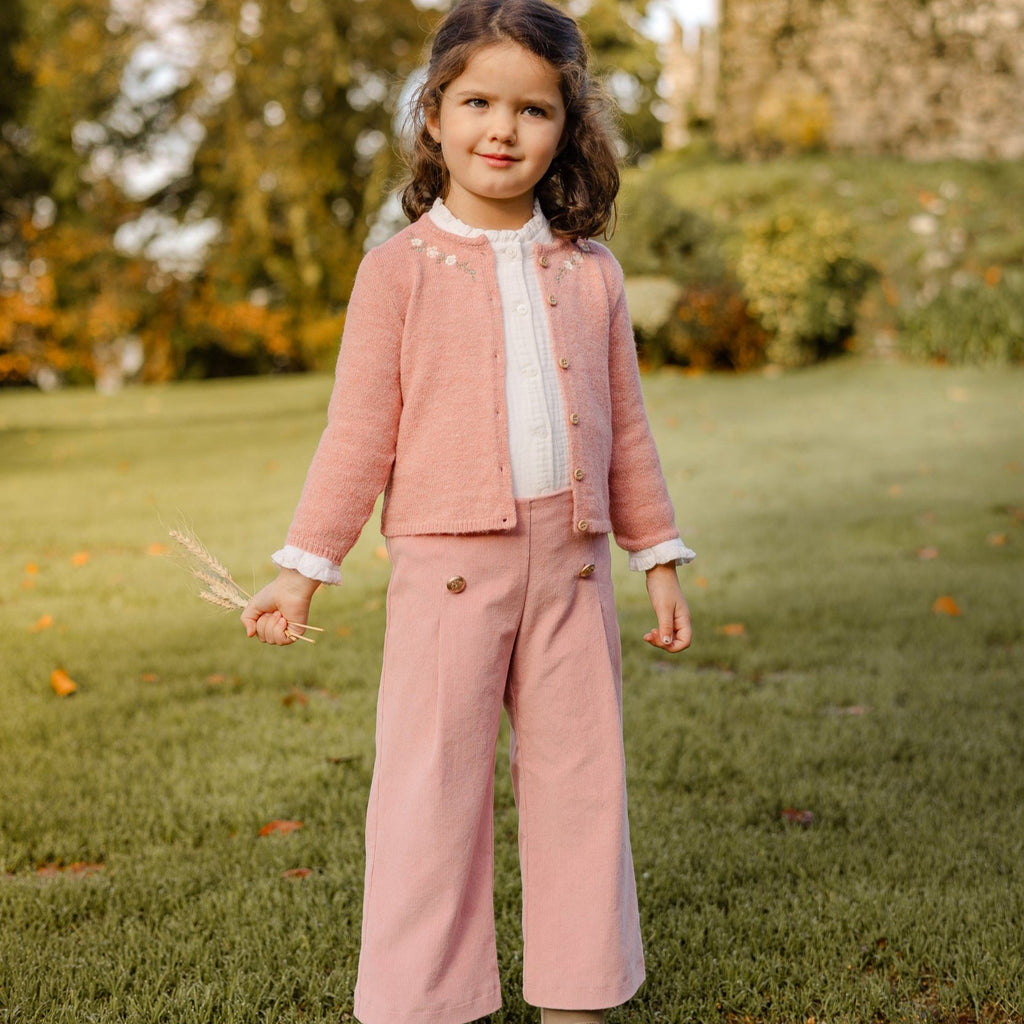 PANTALON PANA LARGO ROSA NOSTALGIA NIÑA DE 2-10 AÑOS MARAVILLAS"