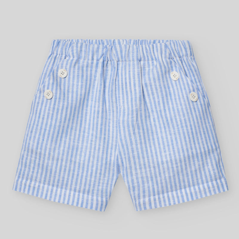 CONJUNTO POLO DETALLES RAYAS CON BERMUDA LINO “DORNA” NIÑO DE 3M-2 AÑOS