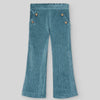 CONJUNTO SUETER VERDE PINO CON PANTALON PANA  BEIGE “POMPON" NIÑA DE 3-12 AÑOS