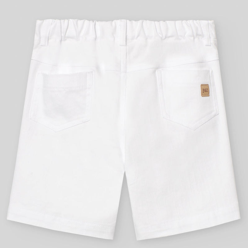 CONJUNTO BLUSA RAYAS M/C CON BERMUDA BLANCA “DORNA” NIÑO DE 12M-4 AÑOS