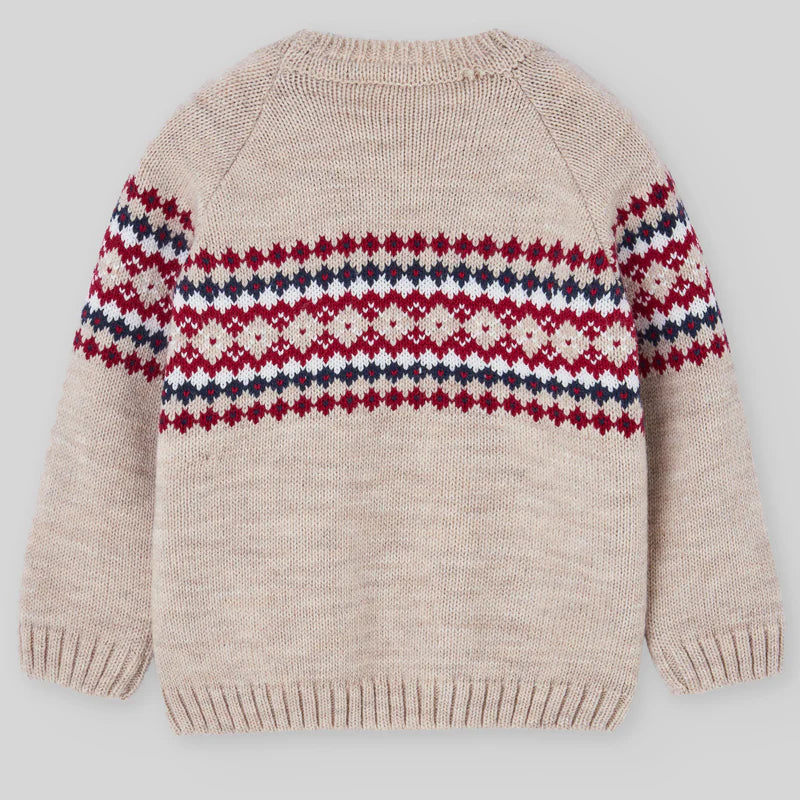 SUETER GRECAS ARENA-ROJO NAVIDEÑO "POMPON" NIÑO