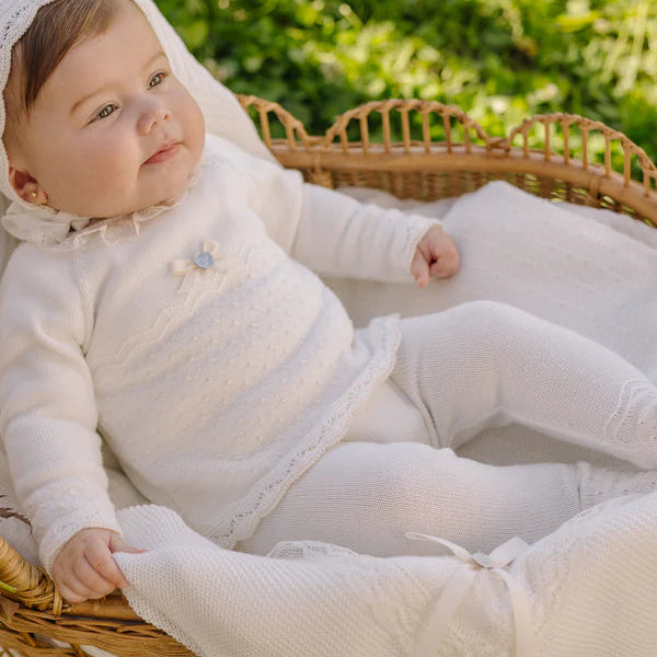 MANTA PUNTO CRUDO CEREMONIA CON PUNTILLA - KOKOLETTY MODA INFANTIL 