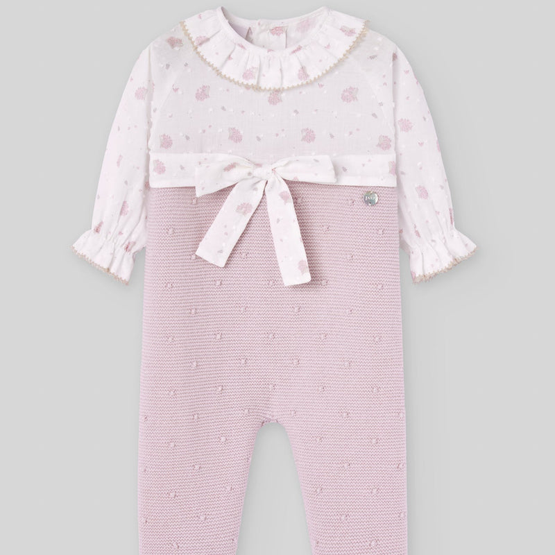 BOMBACHO LARGO PUNTO TELA "ERIZOS" ROSA NIÑA BEBE DE 1-9M