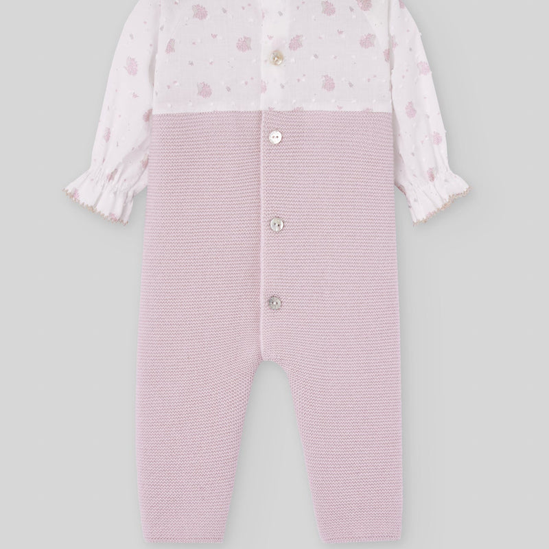 BOMBACHO LARGO PUNTO TELA "ERIZOS" ROSA NIÑA BEBE DE 1-9M