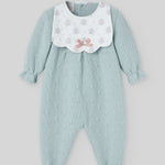 MAMELUCO PUNTO VERDE TISA CON PETO FLORES "SEMILLA" NIÑA BEBE 1-12M