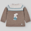 CONJUNTO CONEJO LANA MARRON "POMPON" UNISEX