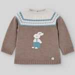CONJUNTO CONEJO LANA MARRON "POMPON" UNISEX