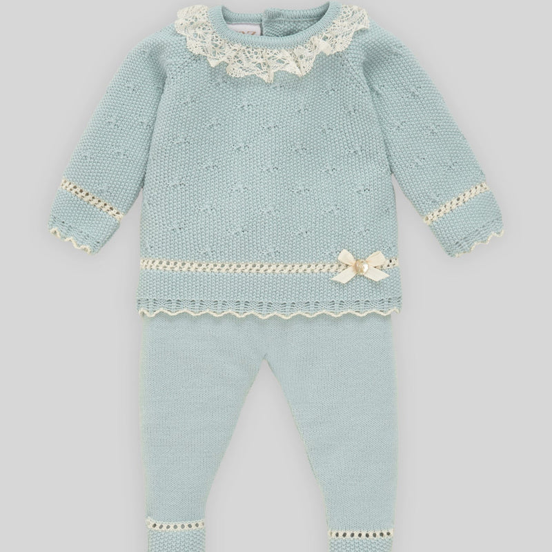 CONJUNTO PUNTO VERDE TIZA NIÑA BEBE "SEMILLA"