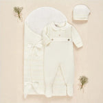 MAMELUCO PUNTO CON PIE "PAZ" NIÑO BEBE DE 1M-6M