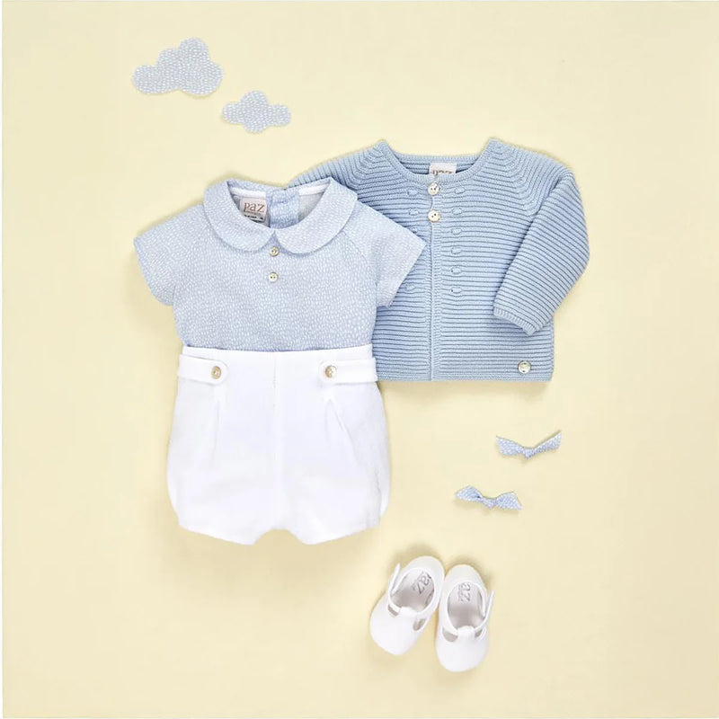 SUETER LARGO NIÑO BEBE AZUL CIELO "ESENCIAL"DE 3M-24M