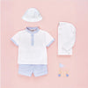 CONJUNTO POLO DETALLES RAYAS CON BERMUDA LINO “DORNA” NIÑO DE 3M-2 AÑOS