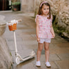 CONJUNTO BLUSA FLORES CON BERMUDA BLANCA "FLOR" NIÑA DE 2-10 AÑOS