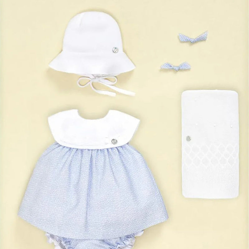 VESTIDO PUNTO TELA CIELO "VENTO" NIÑA BEBE3M-12M