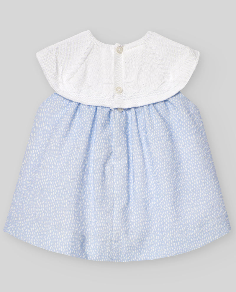 VESTIDO PUNTO TELA CIELO "VENTO" NIÑA BEBE3M-12M