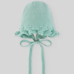 GORRO PUNTO VERDE AGUA "BICO" NIÑA BEBE DE 3M-12M