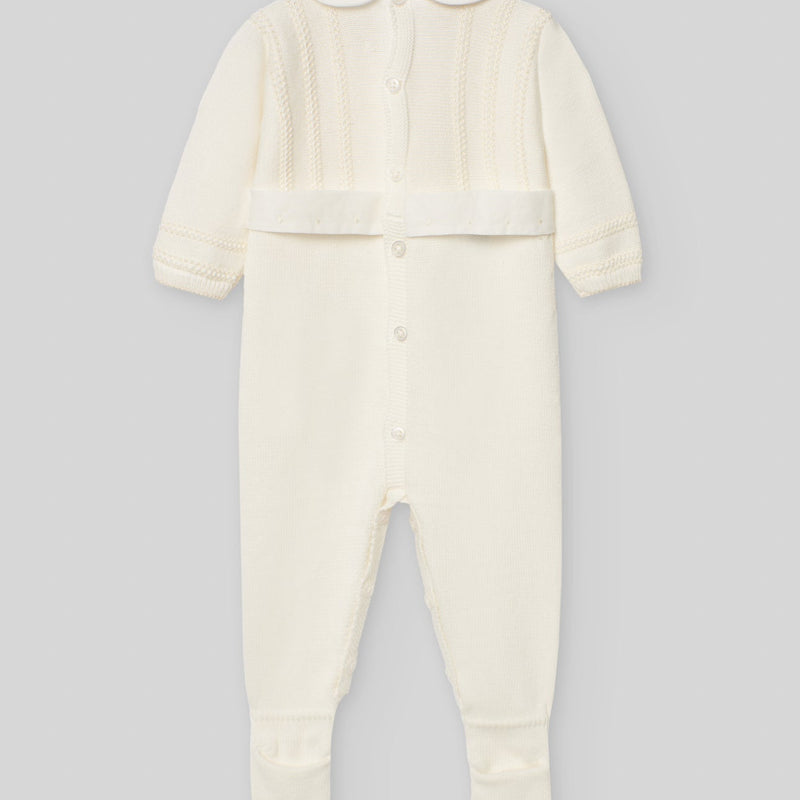 MAMELUCO PUNTO CON PIE "PAZ" NIÑO BEBE DE 1M-6M