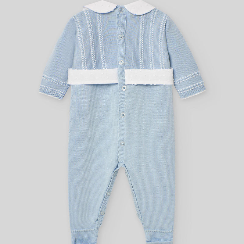 MAMELUCO PUNTO CON PIE "PAZ" NIÑO BEBE DE 1M-6M