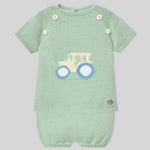 CONJUNTO PUNTO TRACTOR "GRANJA" VERDE AGAVE NIÑO BEBE