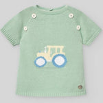 CONJUNTO PUNTO TRACTOR "GRANJA" VERDE AGAVE NIÑO BEBE