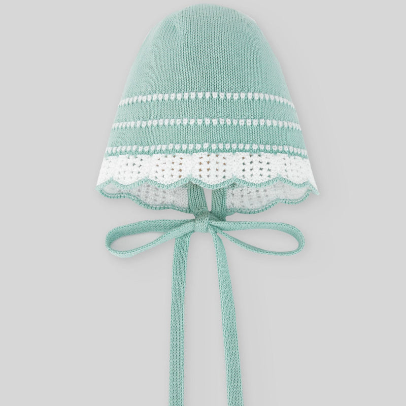 GORRO PUNTO VERDE AGUA "EIDO" NIÑA BEBE DE 3M-12M