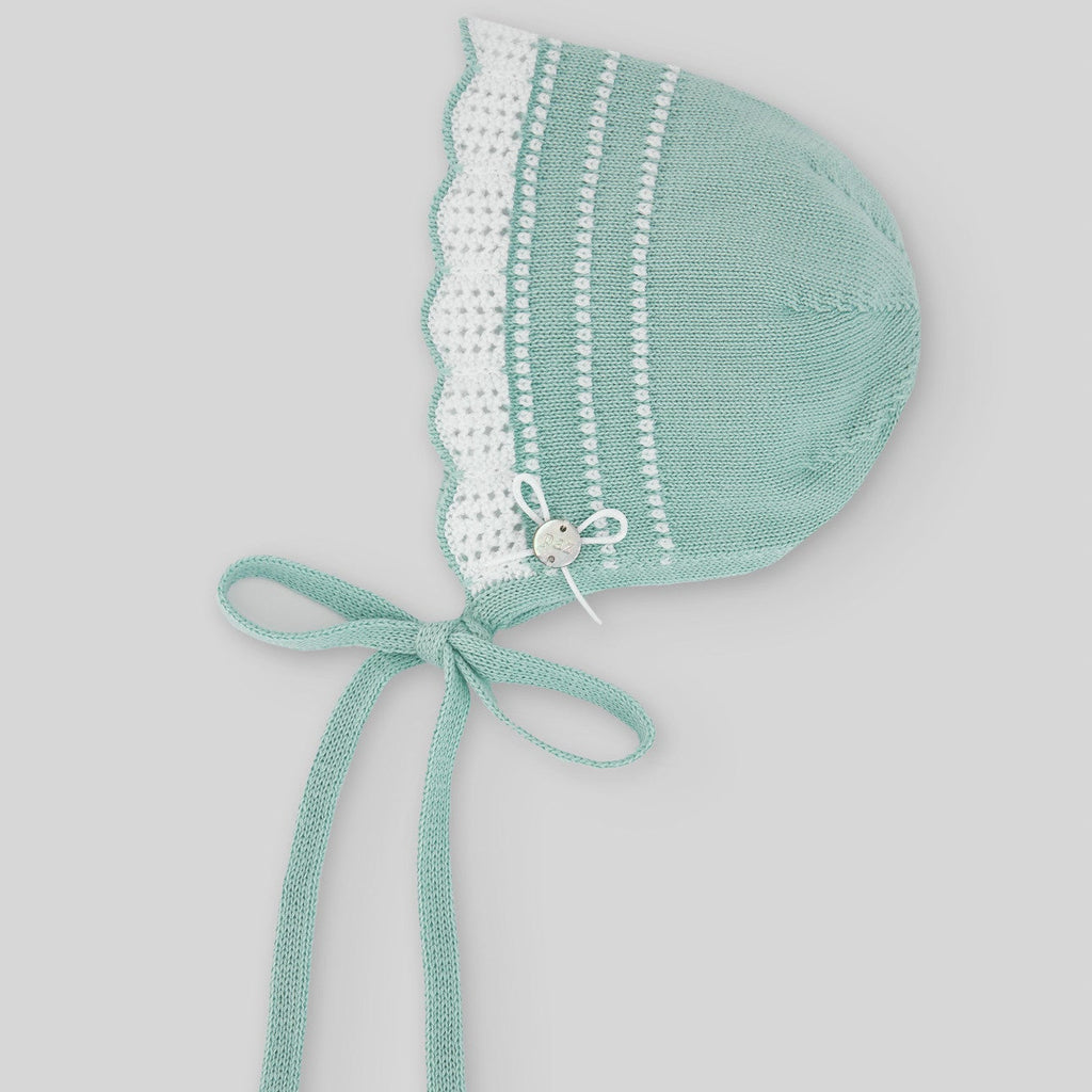 GORRO PUNTO VERDE AGUA "EIDO" NIÑA BEBE DE 3M-12M