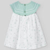 VESTIDO PUNTO TELA ELEFANTES VERDE AGUA "EIDO" NIÑA BEBE DE 3M-9M