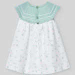 VESTIDO PUNTO TELA ELEFANTES VERDE AGUA "EIDO" NIÑA BEBE DE 3M-9M
