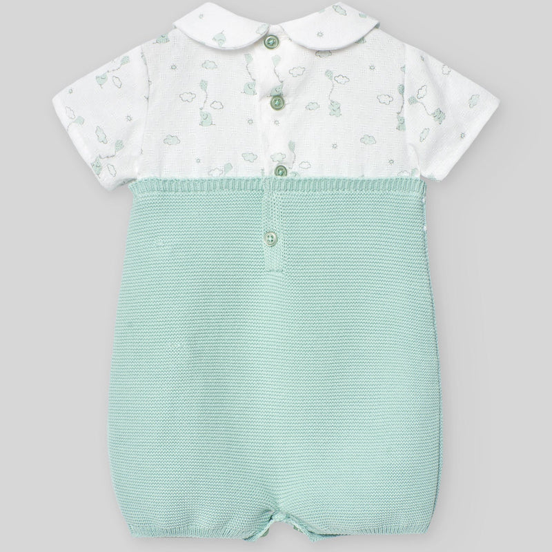 BOMBACHO PUNTO TELA "EIDO" VERDE AGUA NIÑO BEBE 1M-3M