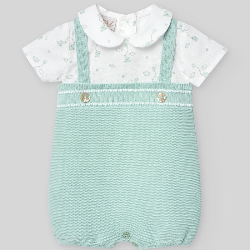 BOMBACHO PUNTO TELA "EIDO" VERDE AGUA NIÑO BEBE 1M-3M