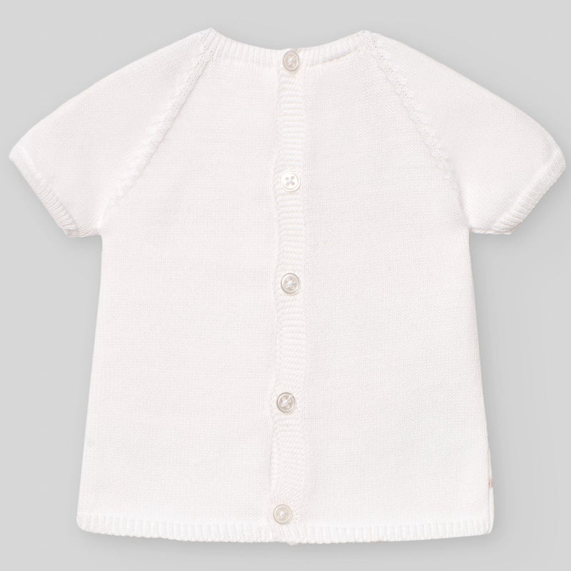 CONJUNTO PUNTO MULTICOLOR "FLOR" BEBE NIÑO DE 3M-9M