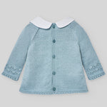 CONJUNTO SUETER CUELLO BORDADO A JGO BRAGA OPALO"SERAN" NIÑA BEBE DE 3M-12M