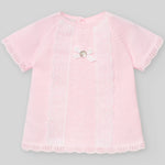 CONJUNTO PUNTO ALGODON ROSA M/C CON BRAGA PUNTO AJUEGO "LINDA"