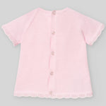 CONJUNTO PUNTO ALGODON ROSA M/C CON BRAGA PUNTO AJUEGO "LINDA"
