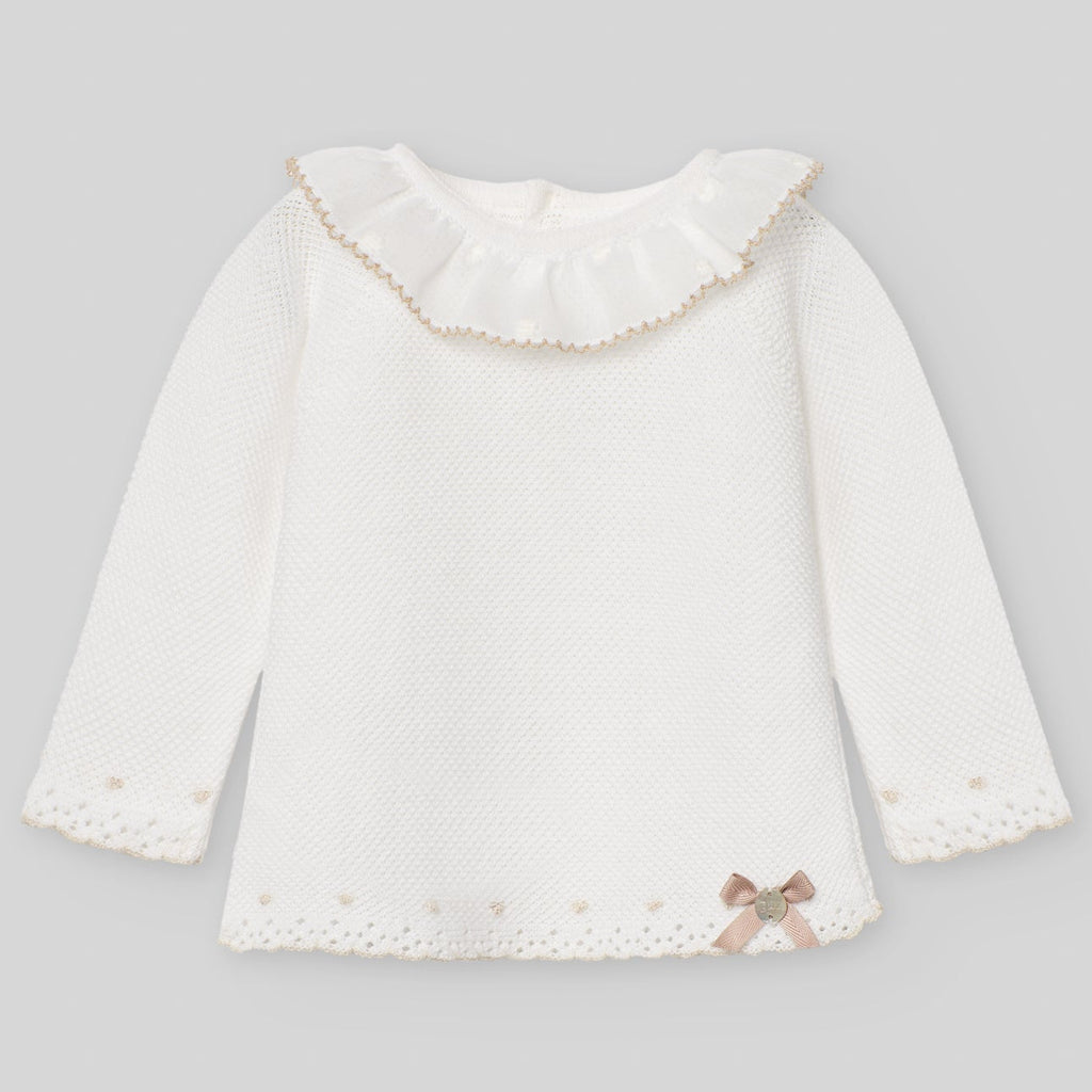 CONJUNTO SUETER CON CUBREPAÑAL PLUMETY "LINO" NIÑA BEBE DE 3M-12M