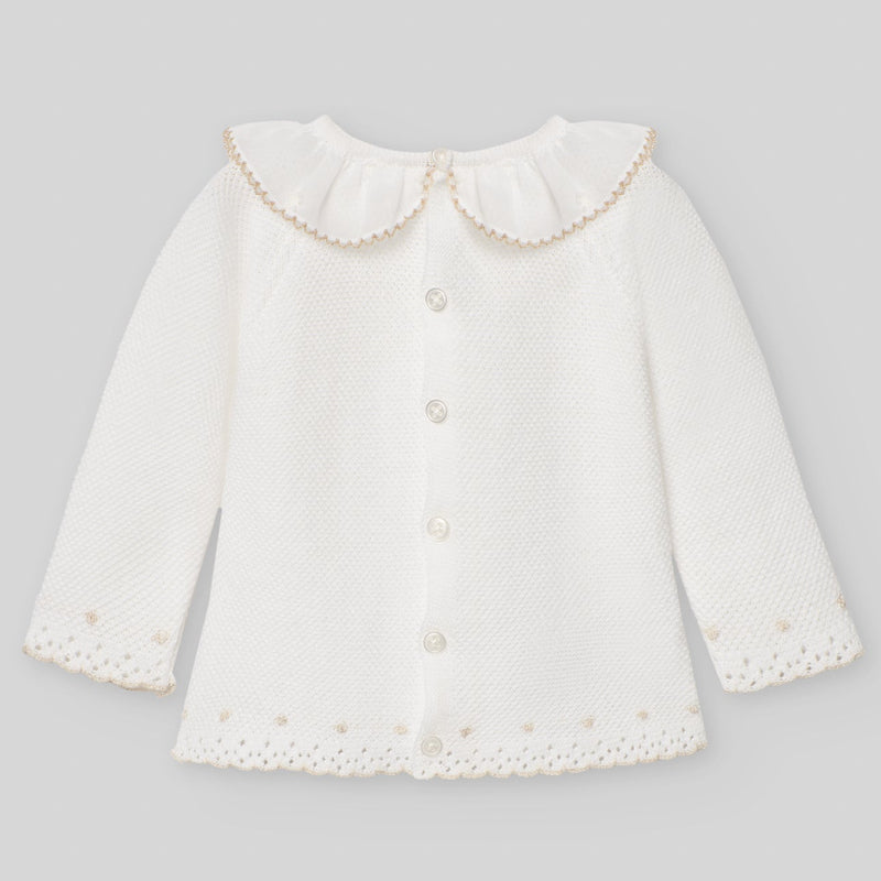 CONJUNTO SUETER CON CUBREPAÑAL PLUMETY "LINO" NIÑA BEBE DE 3M-12M