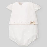 BOMBACHO UNISEX PUNTO TELA PLUMETY BCO-LINO DE 3M-12M