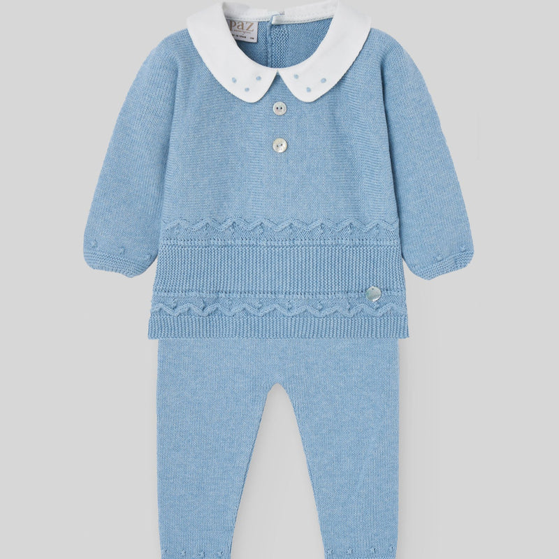 CONJUNTO ALGODON CASHEMERE "KOALA" AZUL RIVERA NIÑO BEBE