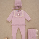 CONJUNTO PUNTO ROSA CASHMERE "PASCUA" NIÑA BEBE