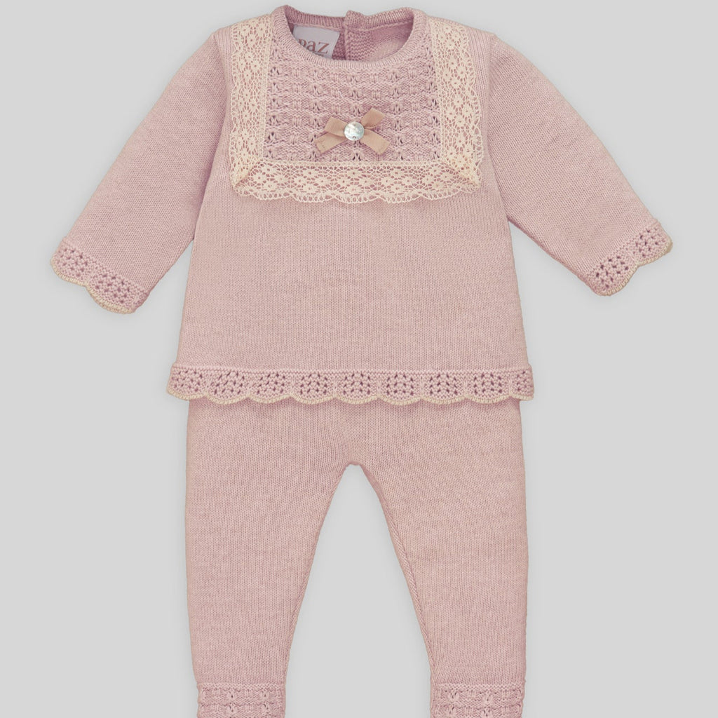 CONJUNTO PUNTO ROSA CASHMERE "PASCUA" NIÑA BEBE