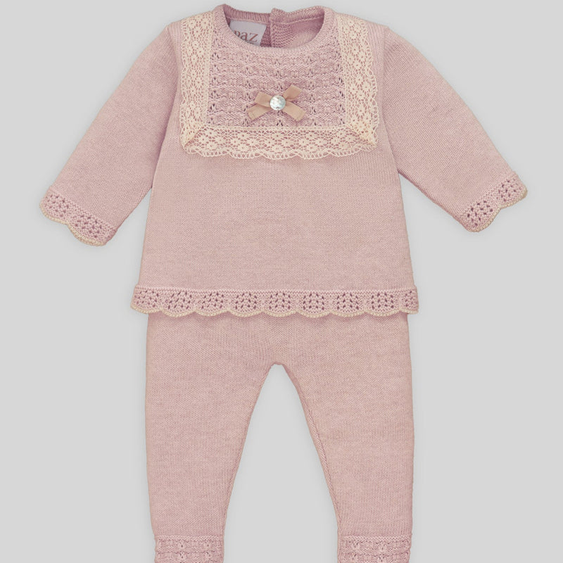 CONJUNTO PUNTO ROSA CASHMERE "PASCUA" NIÑA BEBE