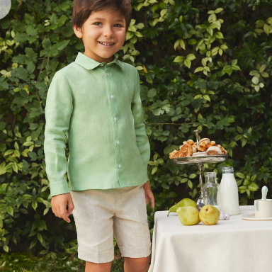 CONJUNTO LINO CAMISA VERDE NIÑO