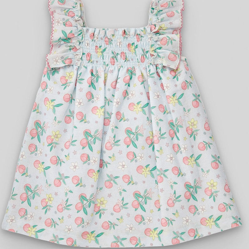 VESTIDO ESTAMPADO MACEDONIA NIÑA BEBE DE 3M-18M