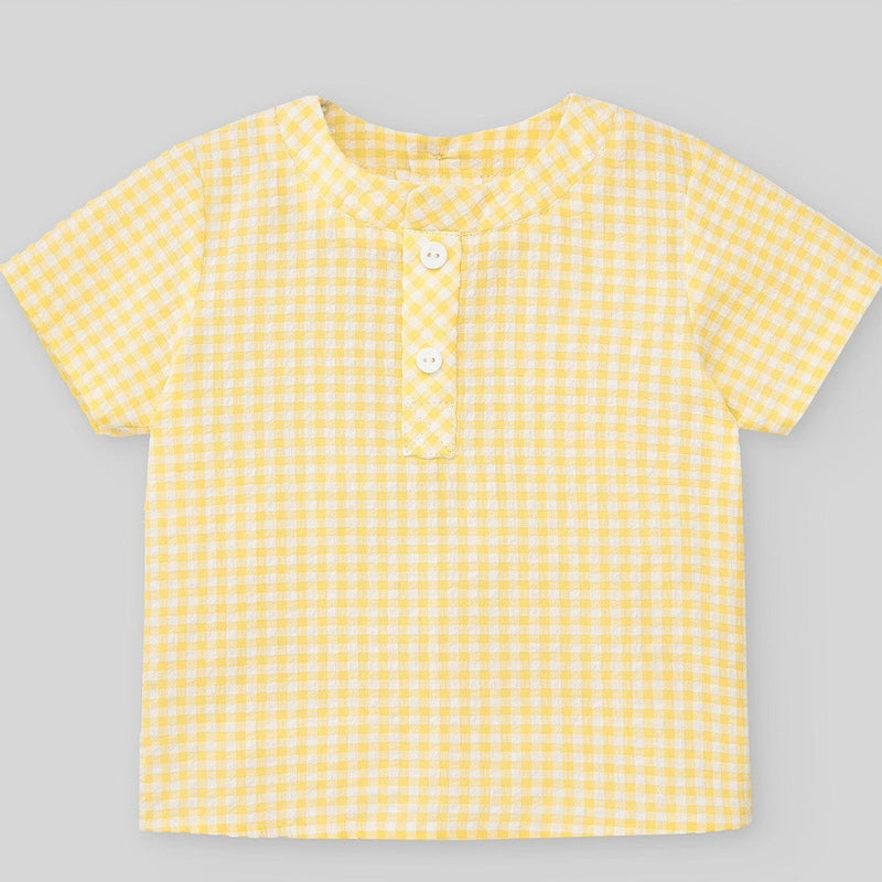 PETO CON CAMISA CUADROS AMARILLO ALELI