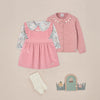 YUMPER PANA ROSA CON BLUSA FLORES "MARAVILLAS"